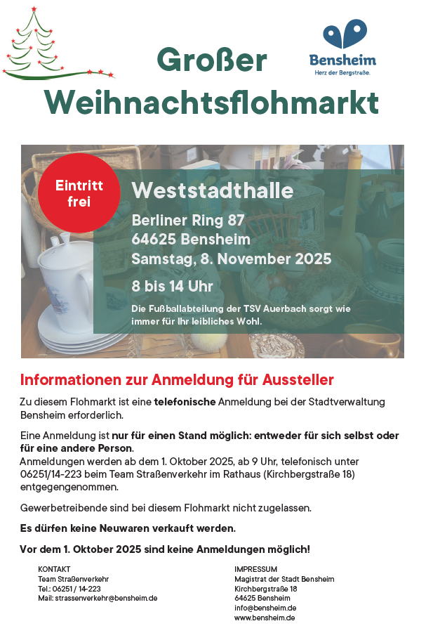 Weihnachtsflohmarkt Weststadthalle