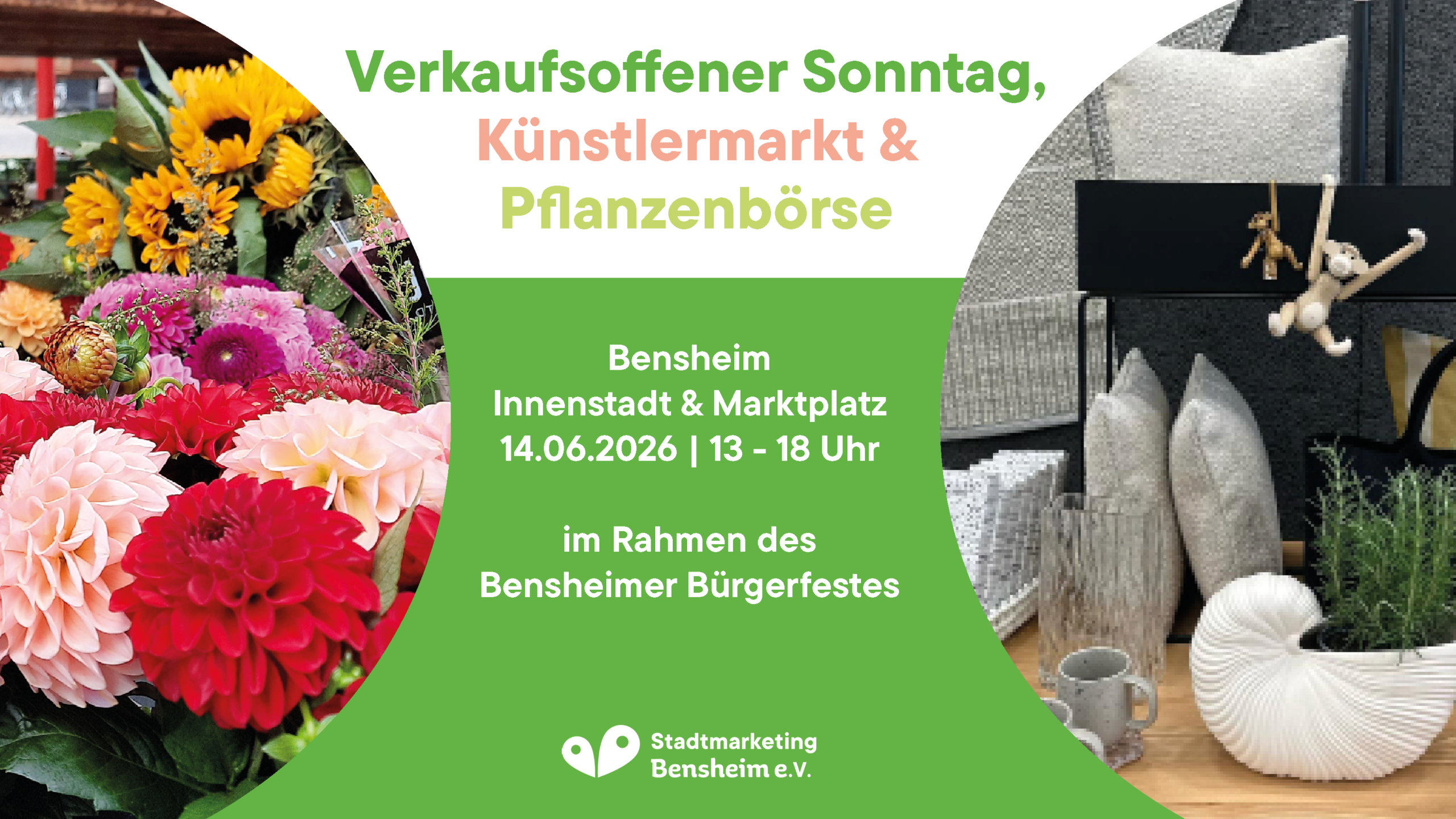 Verkaufsoffener Sonntag, Künstlermarkt & Pflanzenbörse zum Bürgerfest