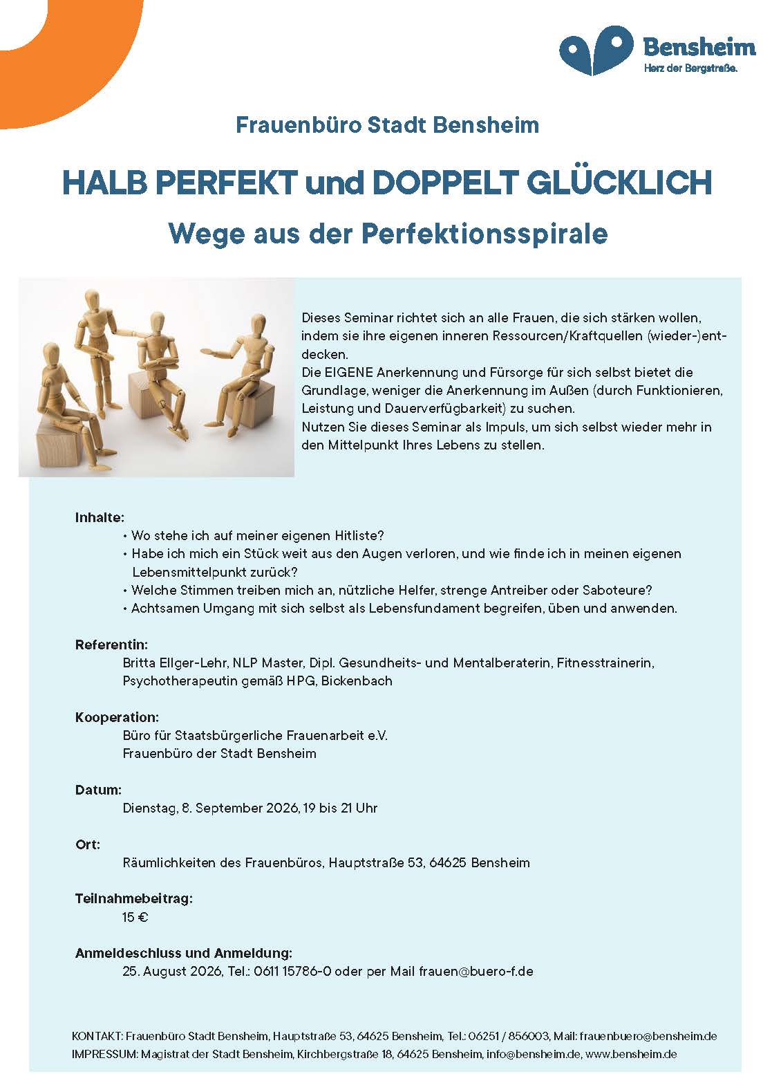 Vortrag: HALB PERFEKT und DOPPELT GLÜCKLICH