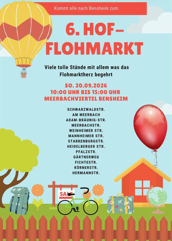 6. Hofflohmarkt Meerbachviertel Bensheim