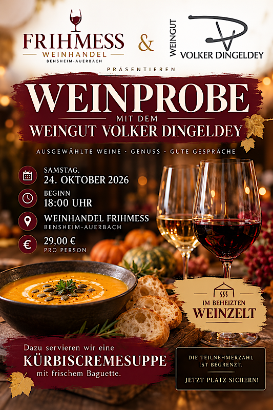 🍷 HERBSTLICHE WEINPROBE MIT DEM WEINGUT VOLKER DINGELDEY 🍂