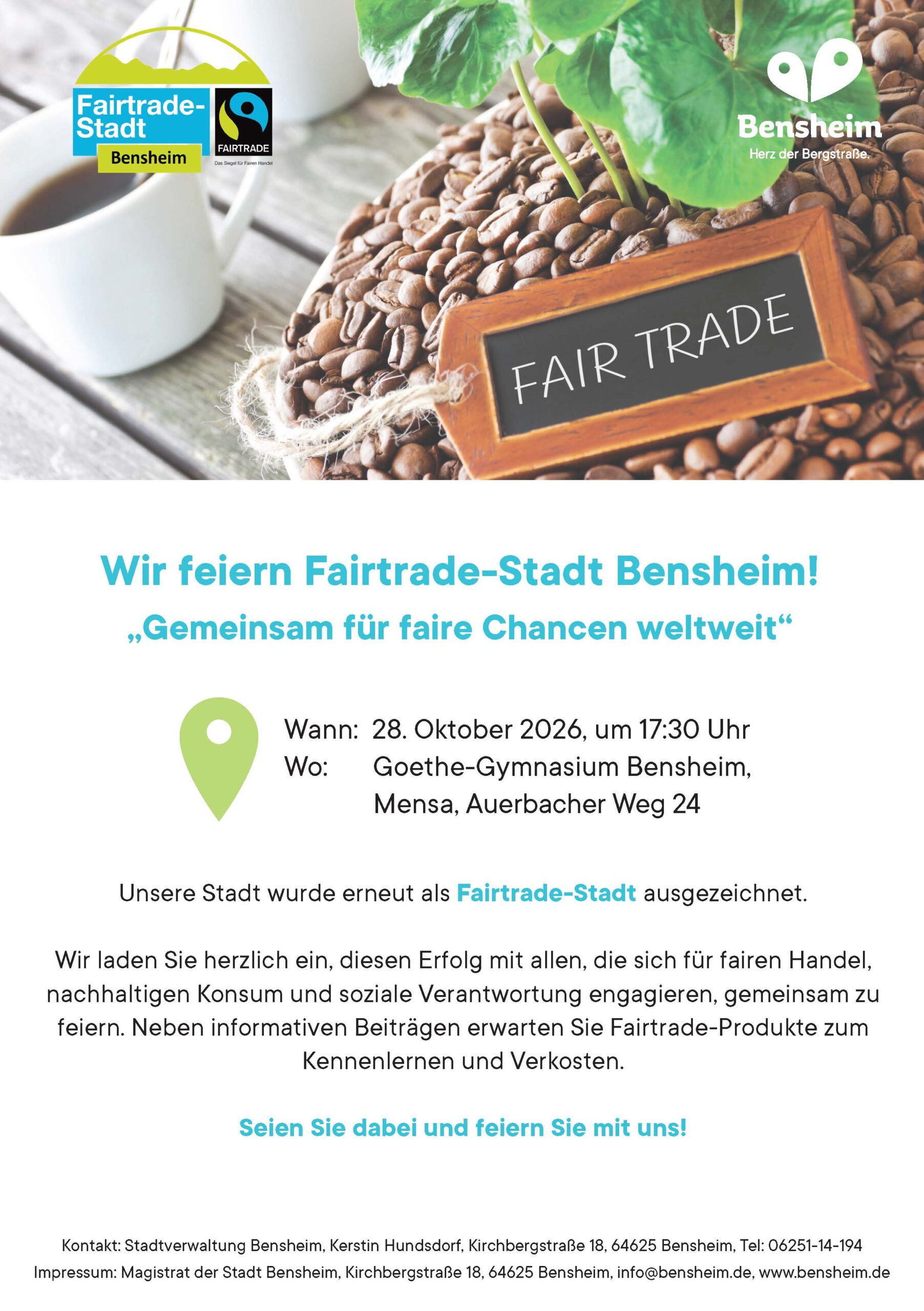 Titelerneuerung Fairtrade Stadt Bensheim